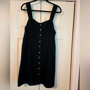 NWT American Eagle Outfitters Black Button Front Women's Large Dress